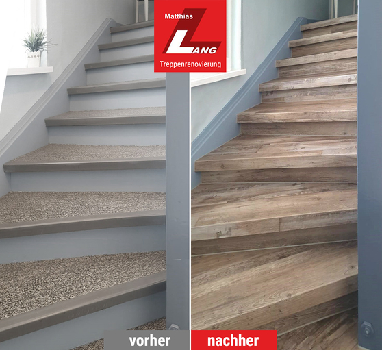 Lang Treppenrenovierung vorher nachher 2
