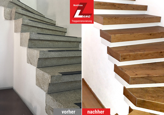 Lang Treppenrenovierung vorher nachher 5