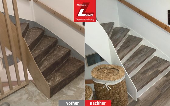 Lang Treppenrenovierung vorher nachher 8